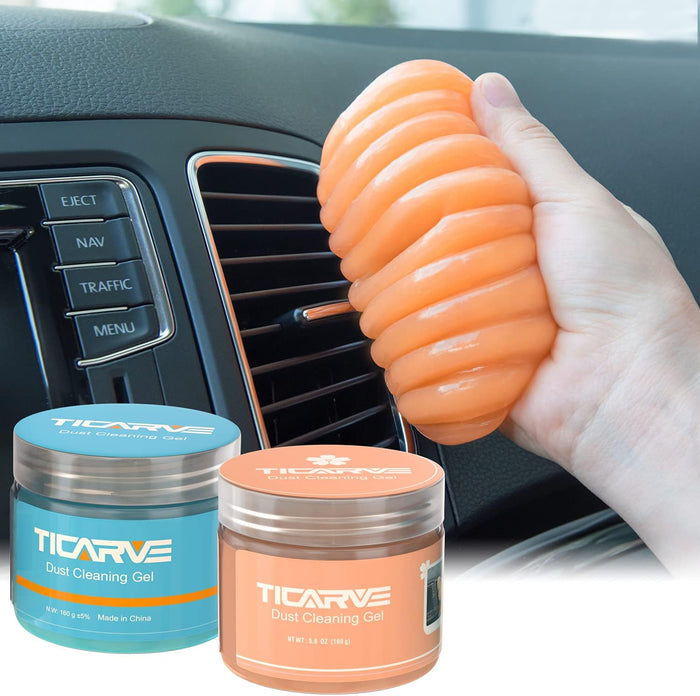 TICARVE 2Pack Cleaning Gel for Car Cleaning Putty Car Slime for Cleaning Car Detailing Putty Detail Tools Car Interior Cleaner Automotive Car Cleaning Kits Keyboard Cleaner Blue Purple (320g/11.2oz)