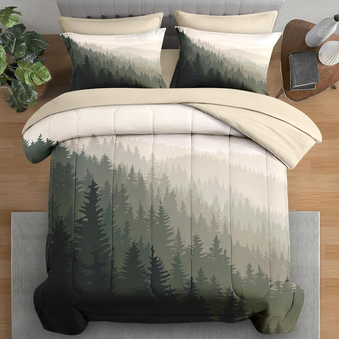 Comforter Set Queen Size, Gothic Butterfly Moon 7 Pcs Bedding for Kids and Adults, Botanical Plant Leaf Bed Sheet Sets with Fitted Sheet 2 Pillowcases & 2 Shams for Bedroom Bed Decor