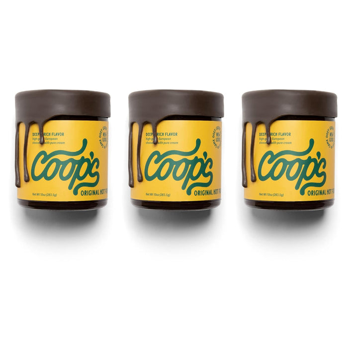 Coop's Original Hot Fudge: Gourmet, All Natural, Handcrafted, Gluten Free, Non-GMO, Chocolate Ice Cream Toppings, Sundae, Desserts, 10 Ounce