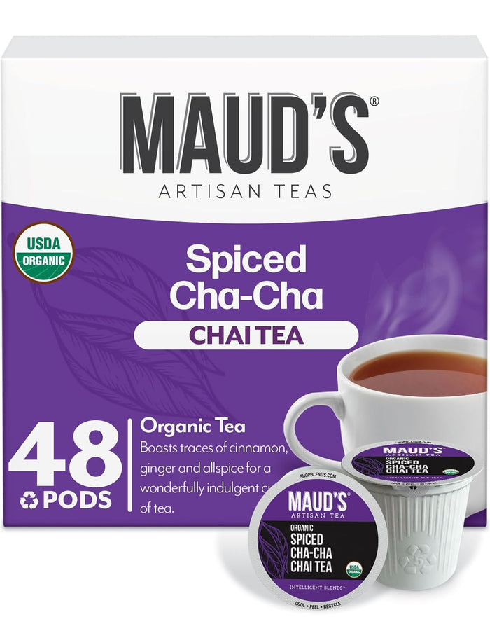 Maud's Organic English Breakfast Black Tea Pods, 24 ct, Recyclable Single Serve Pods – 100% Gourmet Blended Tea Leaves, Compatible with Keurig K Cups Maker