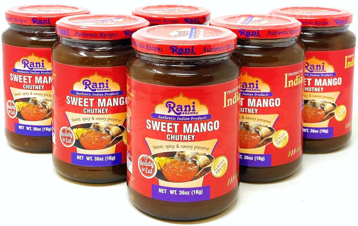 Rani Sweet Mango Chutney (Indian Preserve) 12.3oz (350g) Glass Jar, Ready to eat, Vegan ~ Gluten Free, All Natural, NON-GMO