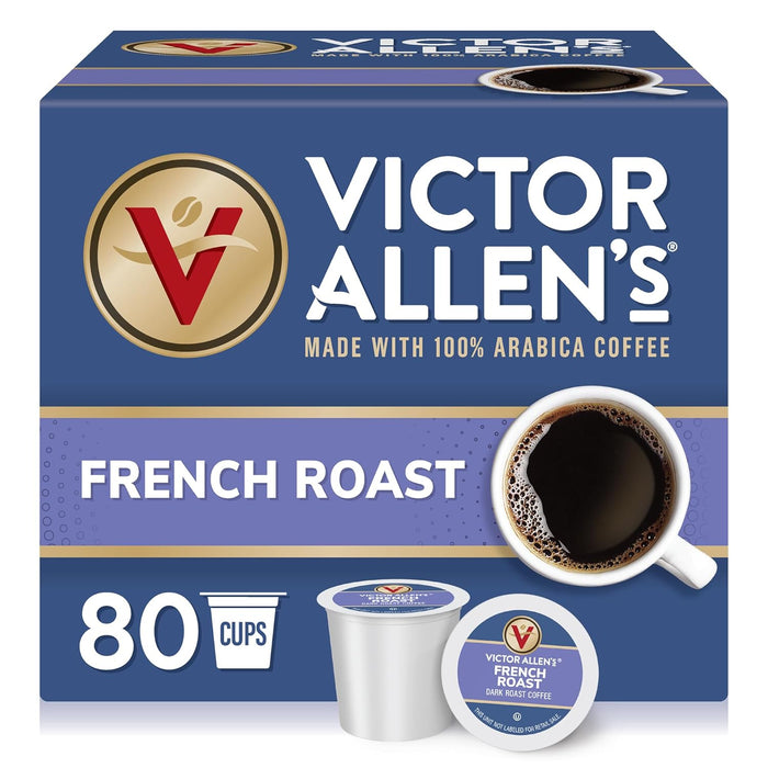 Victor Allen's Coffee Variety Pack (Morning Blend, 100% Colombian, Donut Shop Blend, and Italian Roast), 80 Count, Single Serve Coffee Pods for Keurig K-Cup Brewers