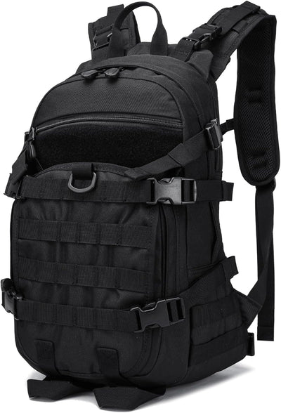 25L Small Tactical Backpack For Men, Military Waterproof Backpack With Multiple Pockets, 3-Day Bug Out Bag Molle Backpacks For Camping Hiking Military Traveling (Black)