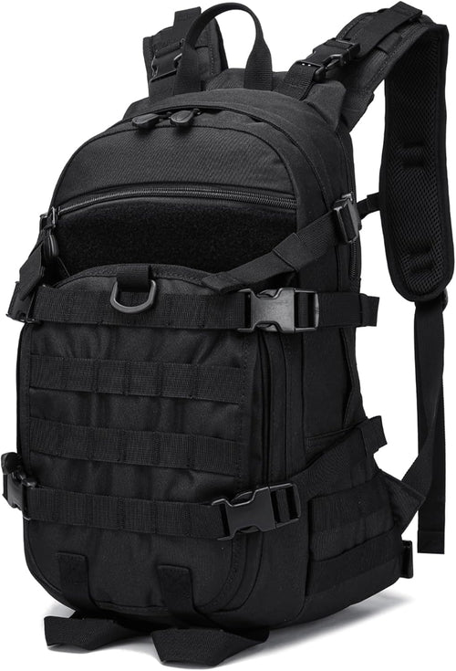25L Small Tactical Backpack For Men, Military Waterproof Backpack With Multiple Pockets, 3-Day Bug Out Bag Molle Backpacks For Camping Hiking Military Traveling (Black)