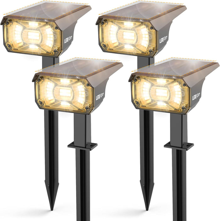 Solar Spotlights Outdoor Color Changing RGB Landscape Path Lights Multicoloured Spotlights 2 Pack