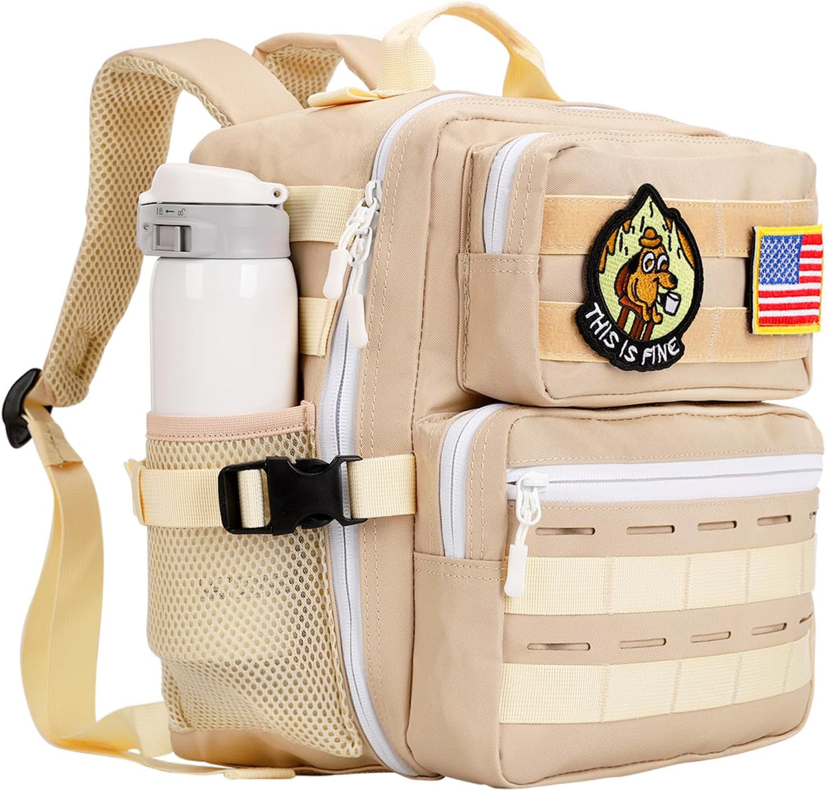 9L Mini Tactical Backpack Small Military Gym Bag for Men Women Molle Daypack Camping Backpack with Patch(Black)