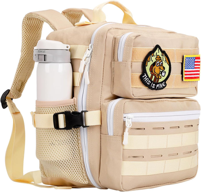 9L Mini Tactical Backpack Small Military Gym Bag for Men Women Molle Daypack Camping Backpack with Patch(Black)