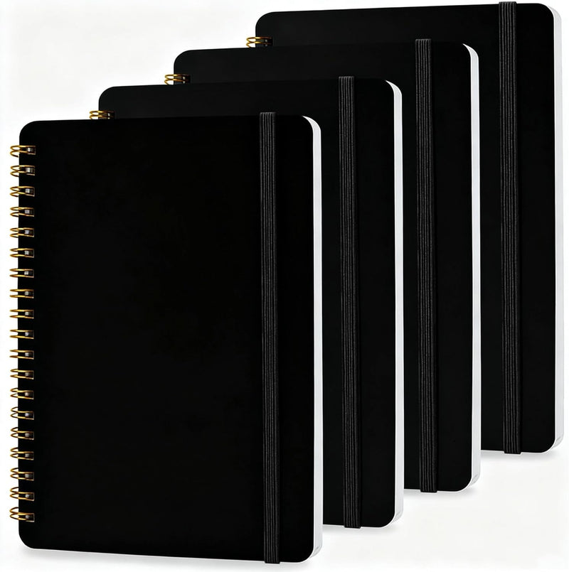 4 PCS Small Spiral Notebook 5x7, Spiral Journal Notebook, Notebooks for Work, Note Taking, School, Small Notebooks 5x7 with Strap, Cute Notebooks for Women 50 Sheets