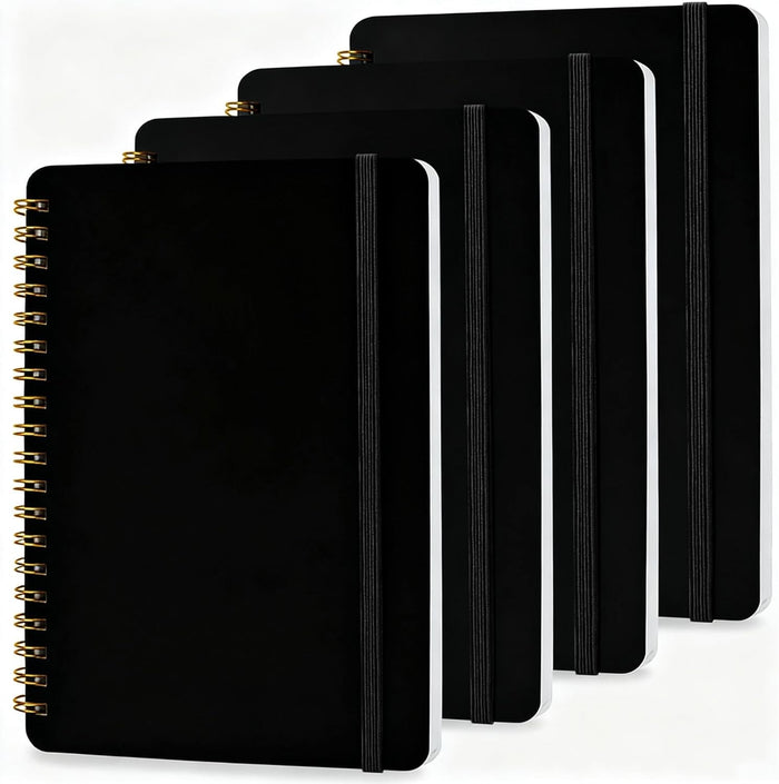 4 PCS Small Spiral Notebook 5x7, Spiral Journal Notebook, Notebooks for Work, Note Taking, School, Small Notebooks 5x7 with Strap, Cute Notebooks for Women 50 Sheets