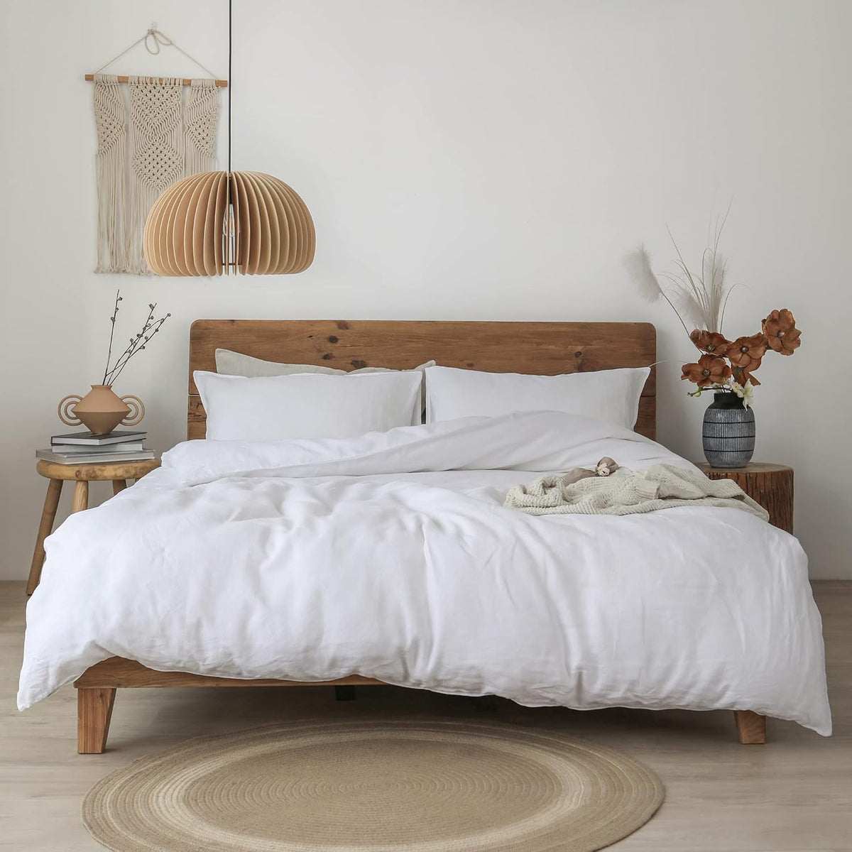 XZ XIFA 100% Natural French Flax Linen Duvet Cover King, Olive Green Cooling Duvet Cover Set, Soft,Textured,Lightweight,Fluffy Linen Bedding Cover Set for Hot Sleepers(1Duvet Cover,2Pillowcases)
