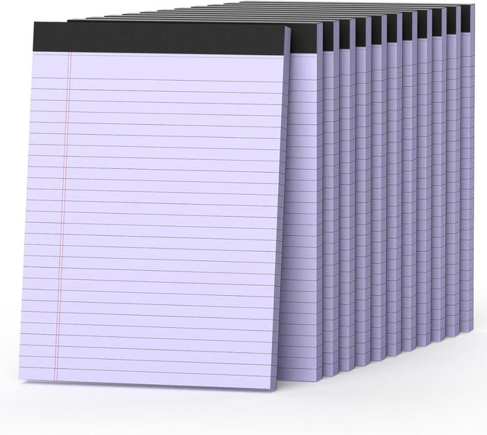Legal Pads 8.5 x 11, 12 Pack Colored Note Pads 8.5 x 11 Pink Notepad 8.5 x 11 Multi-Color Pink/Green/Blue Writing Pads 8.5 x 11 Lined Paper Pads Wide Ruled Legal Pad Notebook Paper, 30 Sheets per Pad