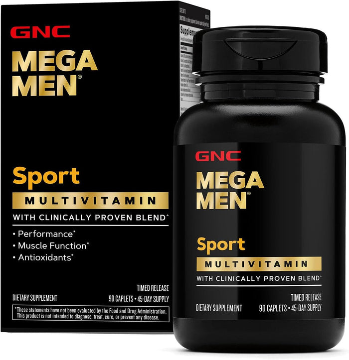 Mega Men Sport Multivitamin Caplets, Athletic Performance Nutrition, Muscle Function, Clinically Proven to Feel Better, Antioxidants, B Vitamins, Energy Production, Timed Release, 180 ct