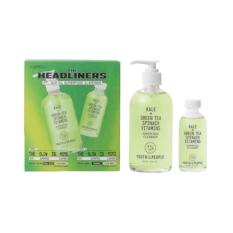 Youth To The People Superfood Facial Cleanser - Kale + Green Tea Daily Face Wash, Gentle Makeup Remover, with Soothing Antioxidants for Glowing Skin, pH Balance, Clean Pores, Sulfate-free, Refillable