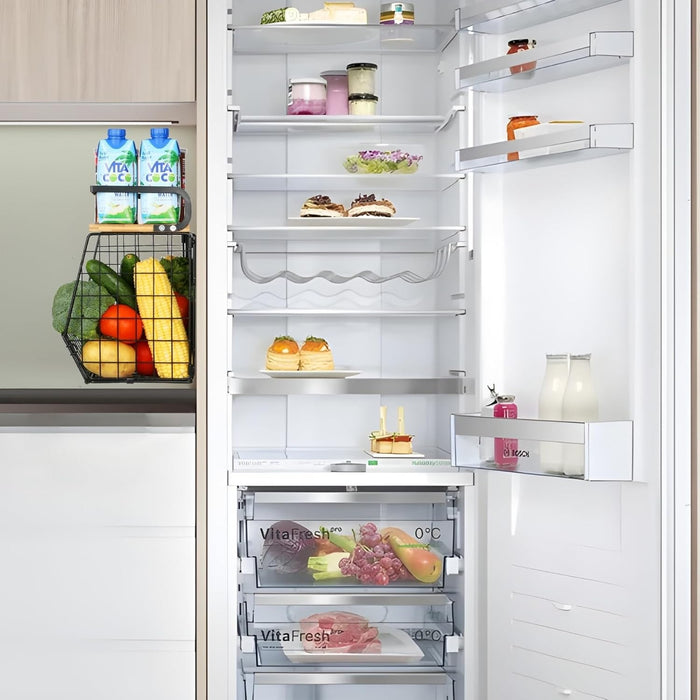 Magnetic Shelf for Fridge with Wood Lid, Fruit Potato and Onion Storage Bins, Pantry Organizers & Storage, Large Container Magnetic Spice Rack for Refrigerator, Kitchen Counter, Cabinet