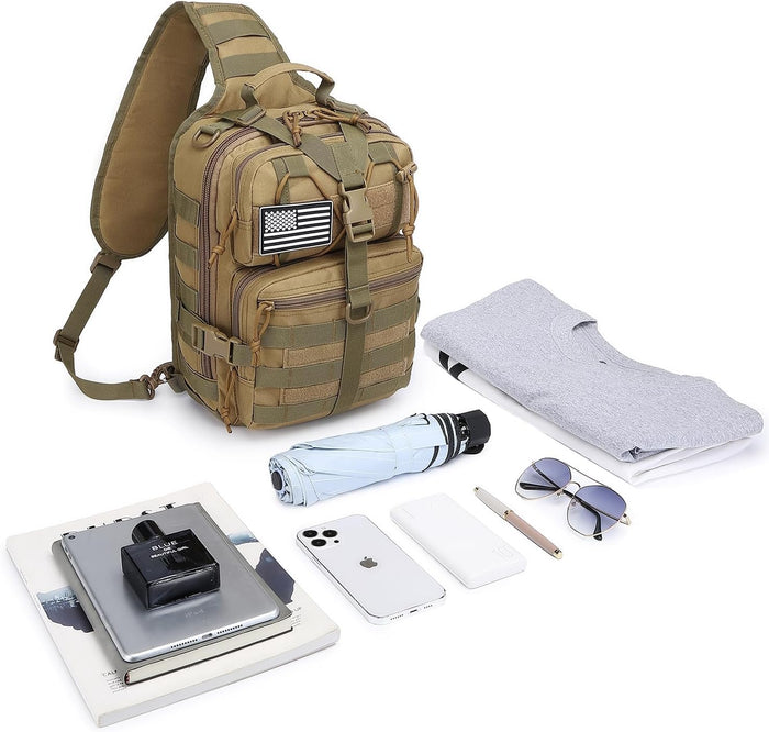 ATBP Tactical Sling Pack Big Crossbody Backpack Over Shoulder Bag Military for Men Hiking Outdoor Sport Gym