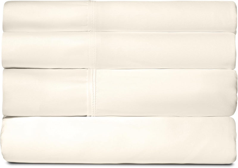 SHEEX - Active Comfort Cooling Sheets Set (Queen) Blue Sky - Moisture Wicking - 1 Flat Cooling Sheet, 1 Fitted Cooling Sheet, 2 Cooling Pillow Covers - Wrinkle Free - Sleep Aid