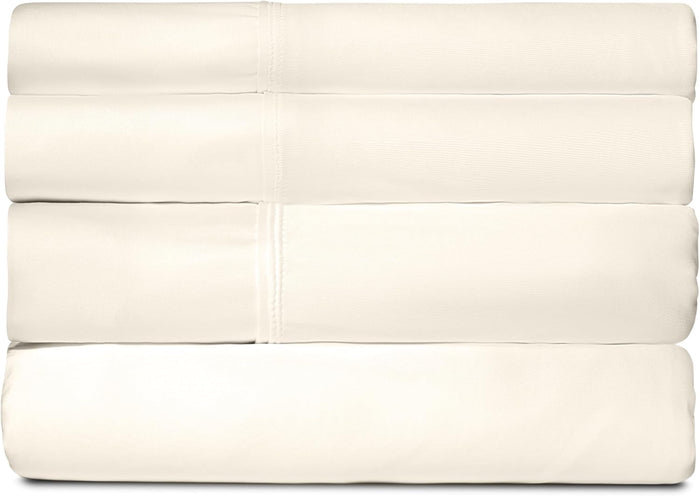 SHEEX - Active Comfort Cooling Sheets Set (Queen) Blue Sky - Moisture Wicking - 1 Flat Cooling Sheet, 1 Fitted Cooling Sheet, 2 Cooling Pillow Covers - Wrinkle Free - Sleep Aid