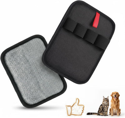 Pet Hair Removal Glove, Reusable Pet Hair Removal Tool Snug 4-Finger Fit Breathable – Magic Grooming Brush for Cats & Dogs, Electrostatic Pet Hair Remover for Laundry, Carpet, Couch & Curtain