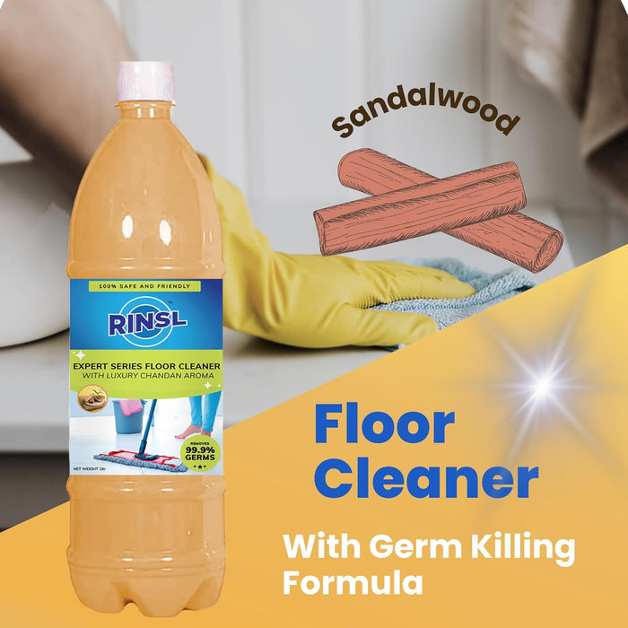 Rinsl Floor Cleaner - 1 Litre Luxury Chandan |- Pack of 2-2 Litre