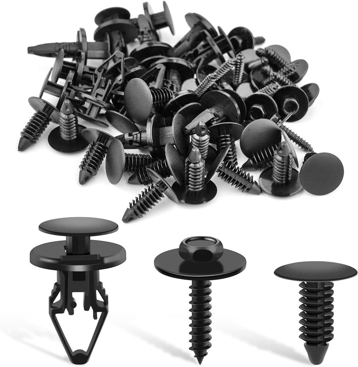 GOOACC GRC-70 35PCS Engine Under Cover Splash Shield Guard Body Bolts Bumper Fender Liner Push Retainer Fastener Rivet Clips , black