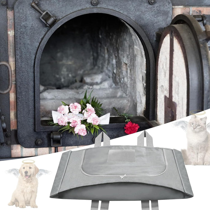 Pet Burial Bag for Dogs, Cats, Small Pets Under 20lb - Pet Caskets or Burial Boxes Alternative, Eco-Conscious Pet Body Bag with Handle & Custom Memorial Surface (Gray, S)