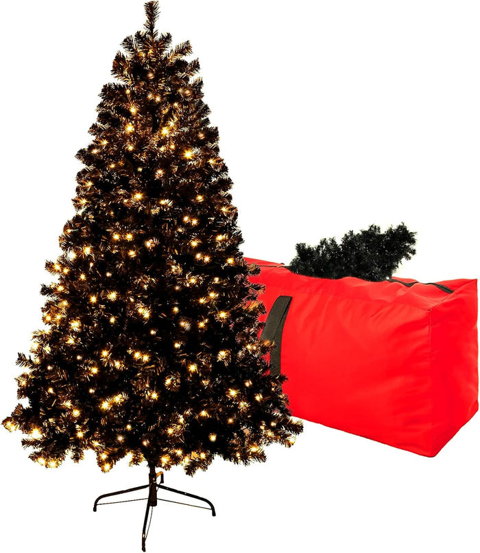 4ft White Prelit Artificial Christmas Tree, Arbol de Navidad Premium Spruce Xmas Tree with 450 Branch Tips, 150 Warm Lights, Foldable Metal Base Stand