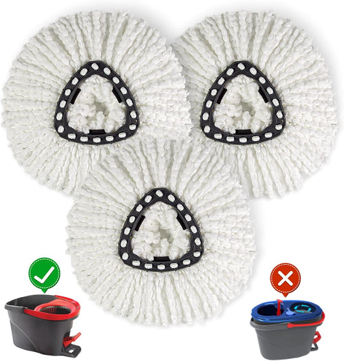 3 Pack Mop Replace Head, Refill Replacements Compatible for O Cedar Spin Mop, Only for 1-Tank System - Fluffy Microfiber Ocedar mops Head Replacements for Cleaning Floor