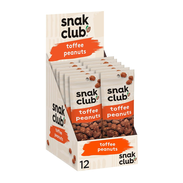 Snak Club Toffee Peanuts, Candied Peanuts with Praline Coat and Sweet Cream, Gluten-Free and Kosher Snack, 17 oz Resealable Bag