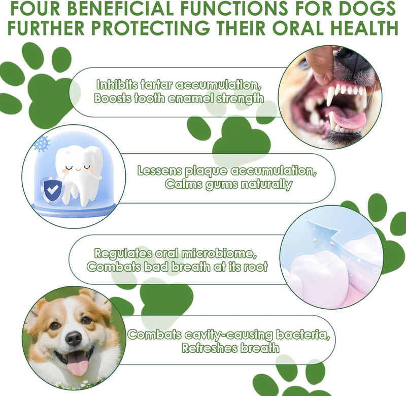 Dog Teeth Cleaning Powder，Dog Dental Powder，Herbal Mint for Cleaning Teeth and freshening Breath. Suitable for Small, Medium and Large Dogs.（3.52oz）