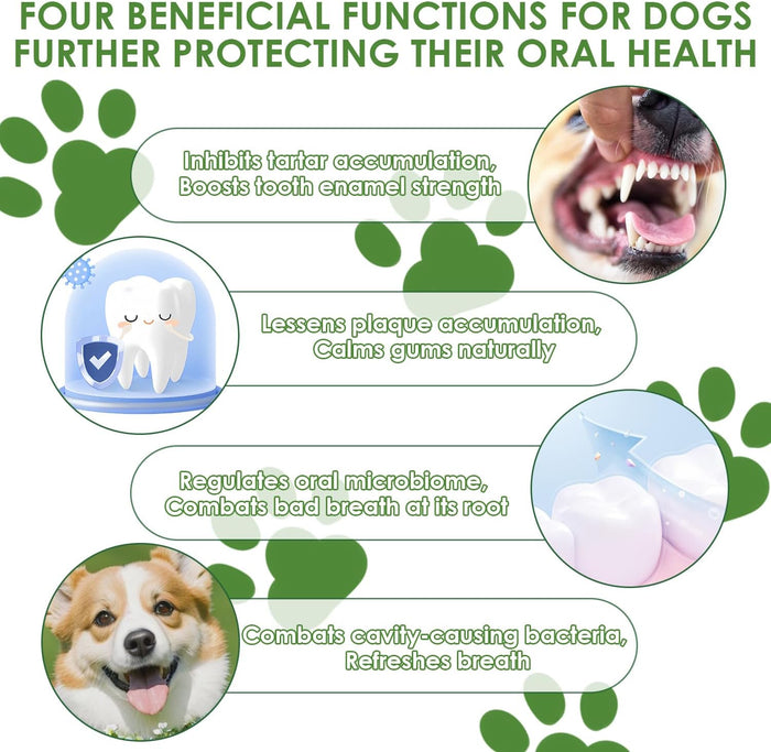 Dog Teeth Cleaning Powder，Dog Dental Powder，Herbal Mint for Cleaning Teeth and freshening Breath. Suitable for Small, Medium and Large Dogs.（3.52oz）