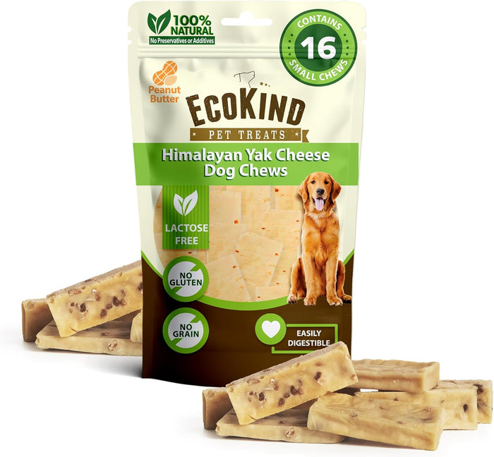 EcoKind Premium Gold Yak Cheese Himalayan Dog Chews, Healthy Dog Treats for Medium Dogs, All Natural, High Protein Dog Chew, Water Buffalo, Medium - 3 Chews