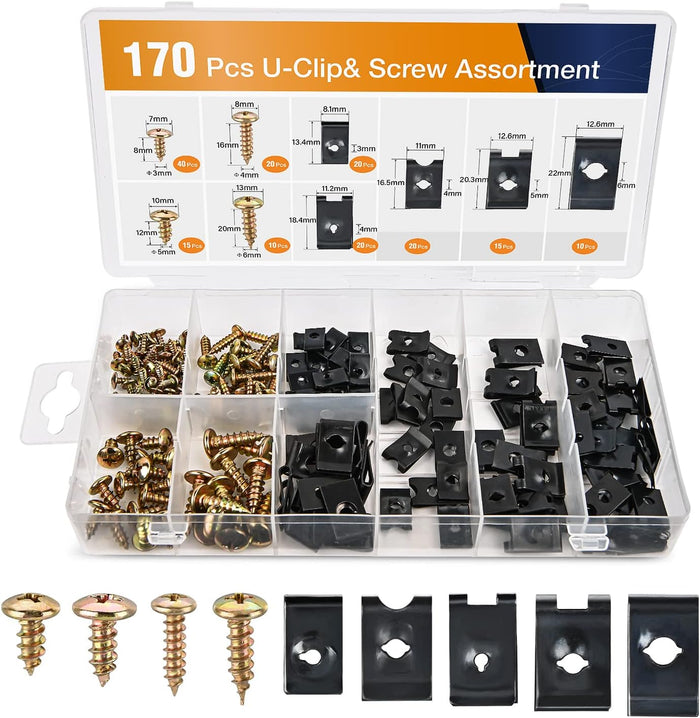 GOOACC GRC-70 35PCS Engine Under Cover Splash Shield Guard Body Bolts Bumper Fender Liner Push Retainer Fastener Rivet Clips , black