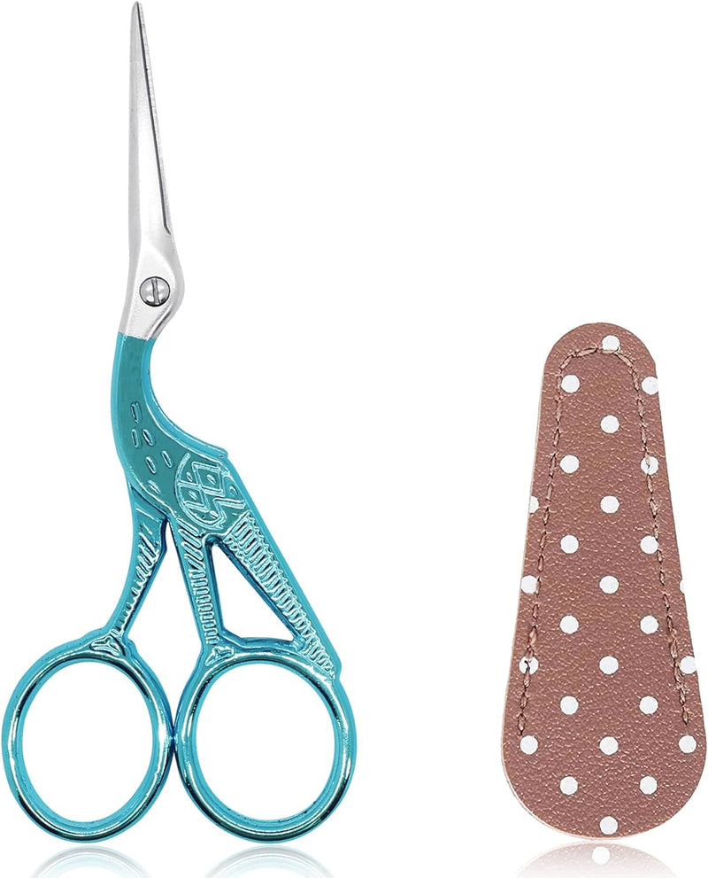 BIHRTC 4.5inch Crochet Scissors with Case Thread Embroidery Scissors Stainless Steel Sharp for Household Handicraft Needlework Threading DIY Art Handcraft Tool