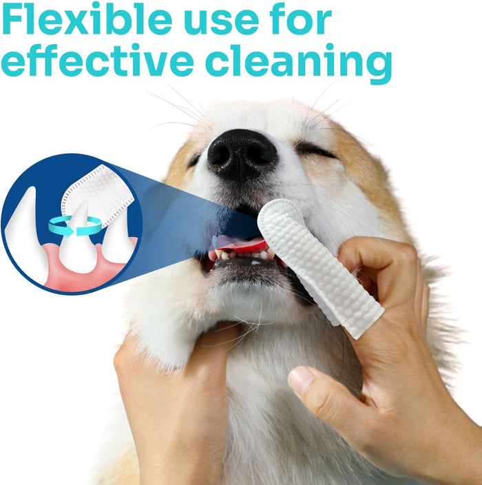 Conkote Dog Ear Finger Wipes, Ear Cleaner Wipes for Dogs & Cats 50 Count, Cat Ear Cleaner, Reduce Plaque and Tartar, Ear Wipes for Dog Remove Ear Wax, Dirt and Debris Freshens Breath
