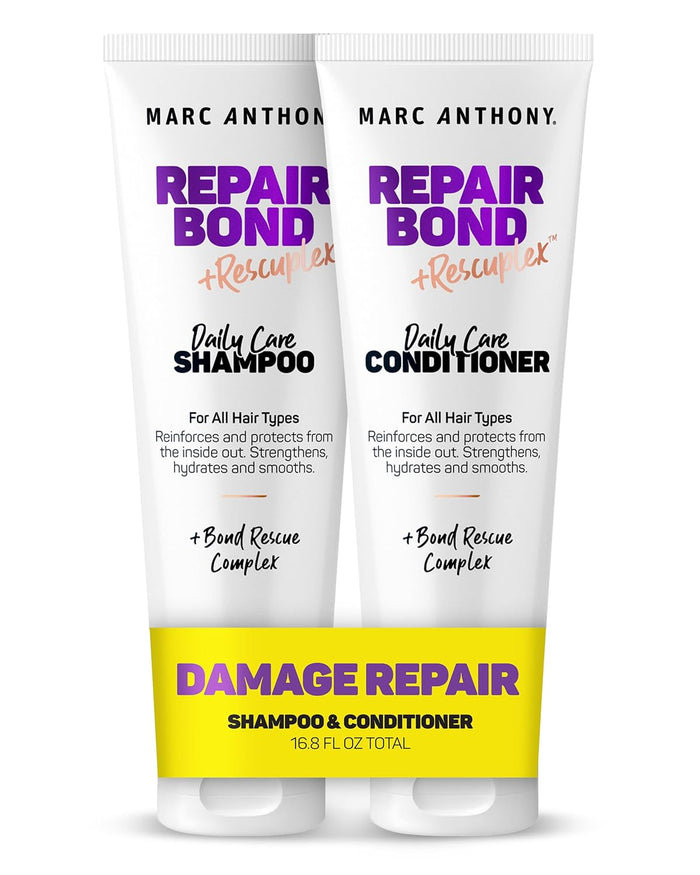 Marc Anthony Shampoo and Conditioner Set, Grow Long Biotin - Anti-Frizz Deep Conditioner For Split Ends & Breakage - Vitamin E, Caffeine & Ginseng for Curly, Dry & Damaged Hair