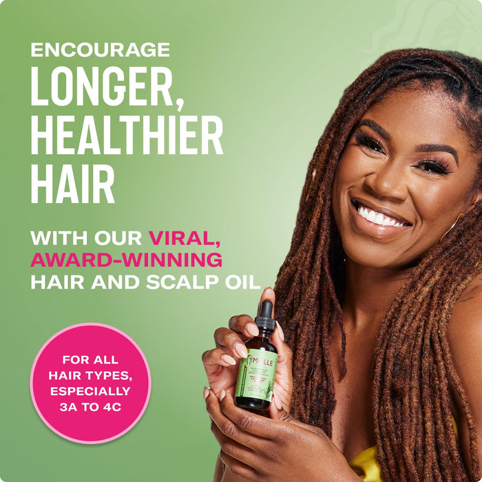 Mielle Organics Rosemary & Mint Hair Oil - Strengthening Biotin Oil Infused Frizzy & Damaged Hair Care - Split Ends & Dry Scalp Treatment to Support Longer, Healthier Strands, 2oz