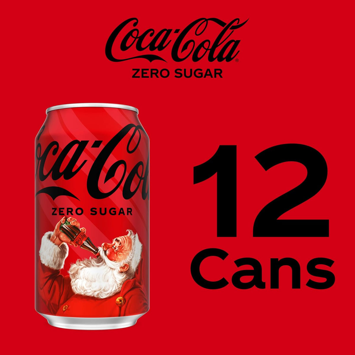 Coca-Cola Zero Sugar Soda, 12 fl oz Cans, 12 Pack - Classic Cola Soft Drink Fridge Pack