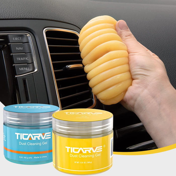 TICARVE 2Pack Cleaning Gel for Car Cleaning Putty Car Slime for Cleaning Car Detailing Putty Detail Tools Car Interior Cleaner Automotive Car Cleaning Kits Keyboard Cleaner Blue Purple (320g/11.2oz)