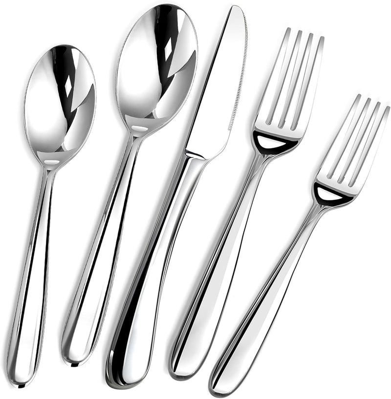 Silverware Set for 8, 40 Piece Heavy Duty Stainless Steel Flatware Utensils Cutlery Set Including Steak Knife Fork and Spoon, Dishwasher Safe, Gift Package for Wedding Housewarming