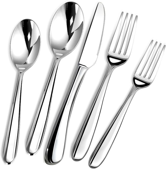 Silverware Set for 8, 40 Piece Heavy Duty Stainless Steel Flatware Utensils Cutlery Set Including Steak Knife Fork and Spoon, Dishwasher Safe, Gift Package for Wedding Housewarming