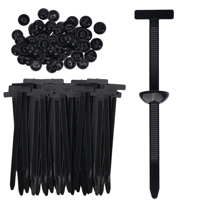 100 Pcs Nylon Universal Cable Tie Buckle for Car - Self-Locking and Easy Install Zipper Clips with Pin & Button Design - UV-Resistant Zip Tie for Quick and Effortless Car Daily Repair