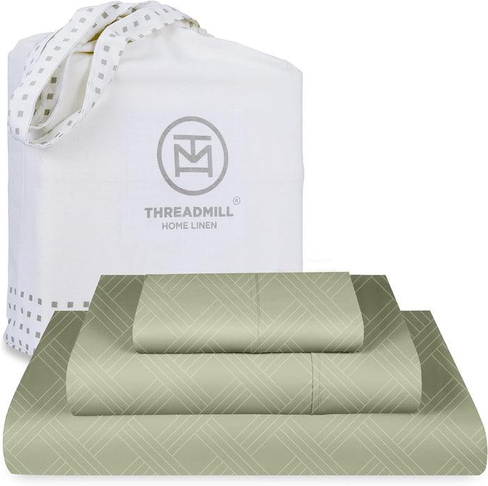 Threadmill Luxury 800 Thread Count King 100% Cotton Sheets - Hotel White Sateen Weave Bed-Sheets, Better Than Egyptian Cotton, 4 Pc Solid Soft Bed Set, Fits 16" Deep Pocket