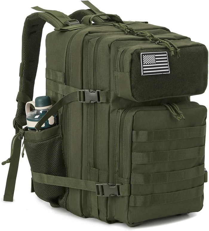 QT&QY 25L/45L Military Tactical Backpack For Men Molle Daypack 3 Day Bug Out Bag Hiking Rucksack With Bottle Holder