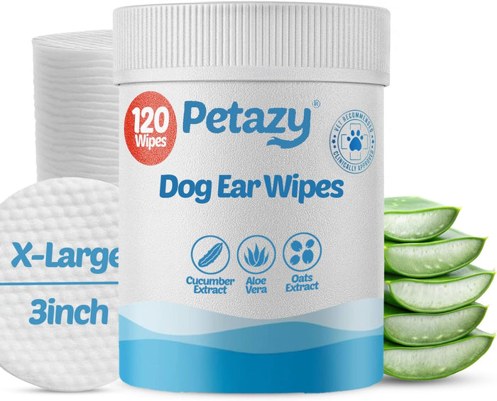 Wrinkle Wipes for Dogs 50 Count 5x6 | 3X Larger Dog Face Wipes for French Bulldog and Pug - Cleans Skin Folds, Tear Stains, Tail Pockets | Anti-Itch, Soothing & Hypoallergenic with Coconut Oil
