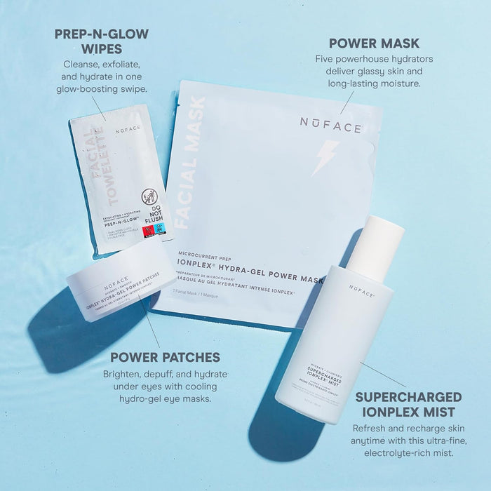 NuFACE IonPlex Hydra-Gel Power Under Eye Patches - Gel Under Eye Mask for Puffy Eyes & Dark Circles - Cooling Wrinkle Patches & Hydrating Treatment Pads to Energize, Brighten & Tighten (60 Count)