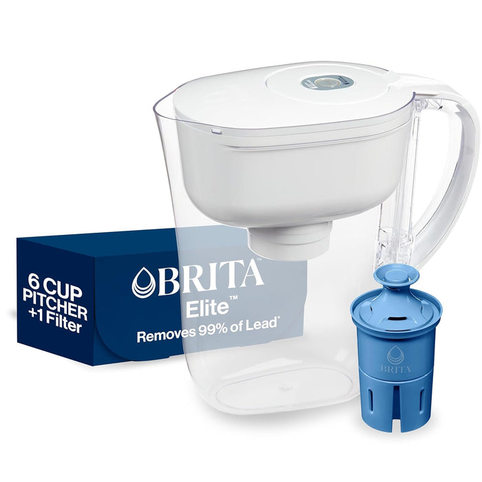 Brita Small 6 Cup Water Filter Pitcher, 1 BritaPlus Filter, Metro, Black (Package May Vary)