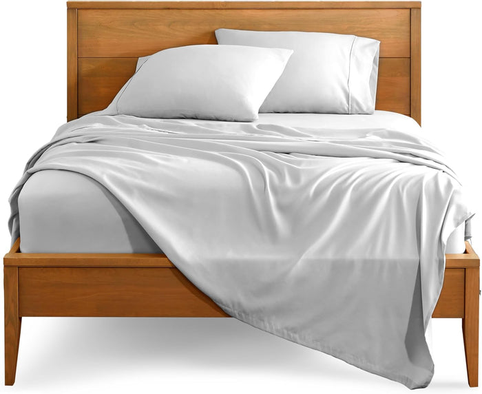 Bare Home Queen Sheet Set - Luxury 1800 Ultra-Soft Microfiber Bed Sheets - Double Brushed - Deep Pockets - Easy Fit - 4 Piece Set - Bedding Sheets & Pillowcases (Queen, Grey)