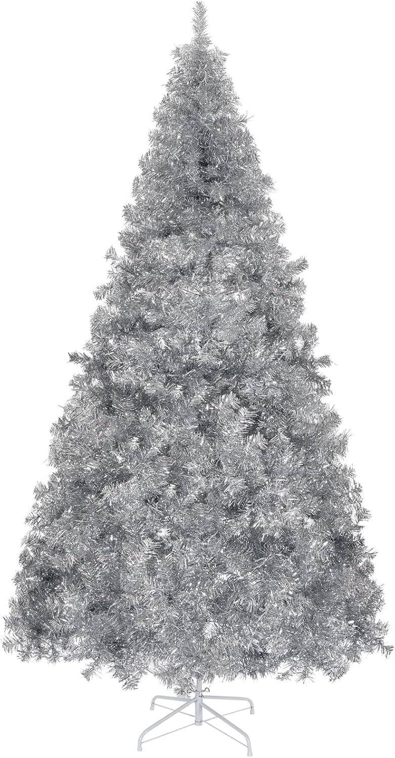 Karl home 7ft Red Artificial Christmas Tree, Classic Spruce Tree with Sturdy Metal Stand for Home, Office, Party Festival Holiday Decoration,1100 PVC Branch