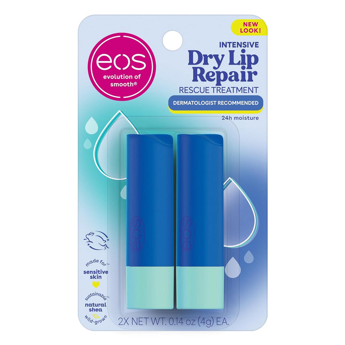 eos Medicated Lip Balm - The Fixer | Lip Care to Repair and Protect Chapped and Dry Lips | Instant Cooling and Pain Relief with Natural Ingredients | 0.35 oz