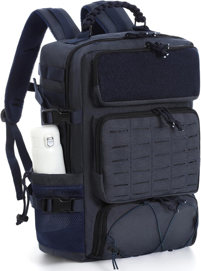 Tactical Military Backpack, Large Capacity Molle System, Multi-Compartment Design with Shoe Storage, Black (black)